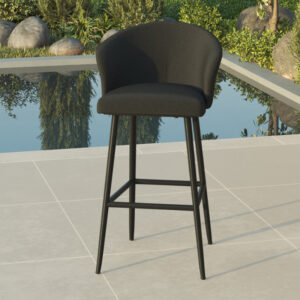 MZ Zen Outdoor Fabric Bar Stool - Charcoal