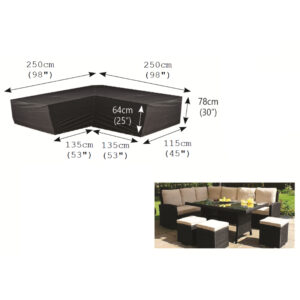 Classic Protector 6000 Modular L Shaped Sofa Cover 2.5m - Black