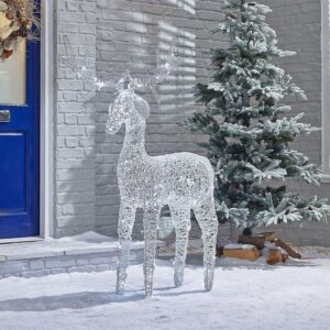Comet Rattan Reindeer Figure - 150cm - 180 LEDs - White