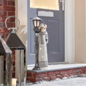 Comet Silver Reindeer with LED Lamp Post - 75cm