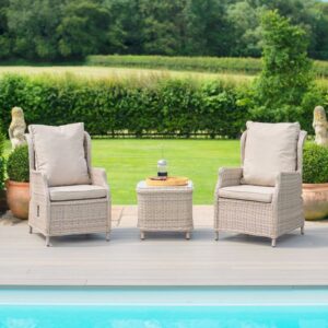 Burford Reclining 2 Seater Rattan Lounge Bistro Set