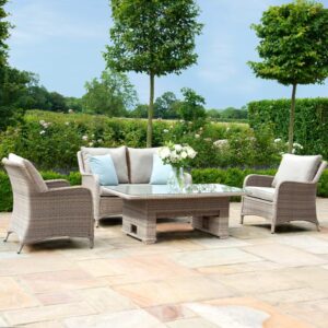 Burford 4-6 Seater Rattan Sofa Dining with Rising Table