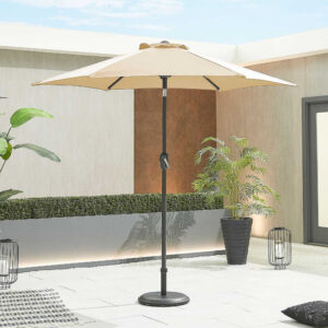 Eros Grey Frame Aluminium Parasol - 2.4m Round