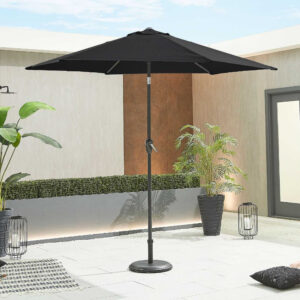 Eros Grey Frame Aluminium Parasol - 2.7m Round