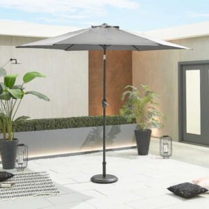Eros Grey Frame Aluminium Parasol - 3m Round
