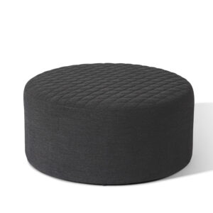 Granada Outdoor Fabric Ambition Quilted Footstool - Charcoal