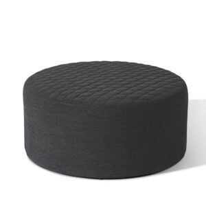 Granada Outdoor Fabric Ambition Quilted Footstool - Lead Chine