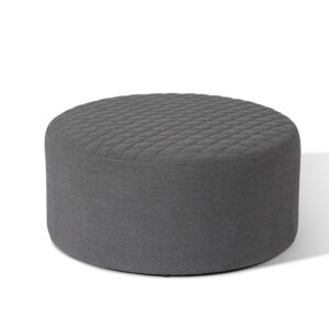 Granada Outdoor Fabric Ambition Quilted Footstool - Flanelle