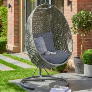 Grouse Single Seater Steel-Wicker Swing - Grey