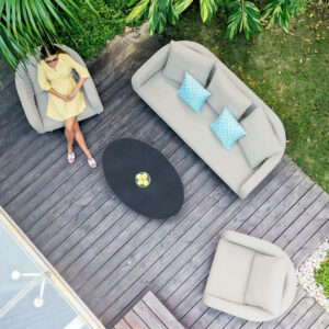 Leamington 5 Seater Outdoor Fabric Sofa Set - Oatmeal