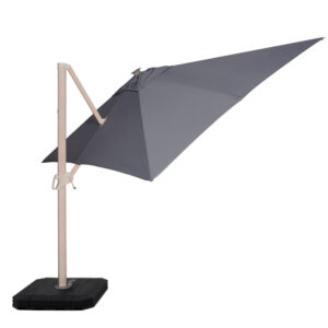 Malaga Rectangular Wood Effect Cantilever Parasol - Grey