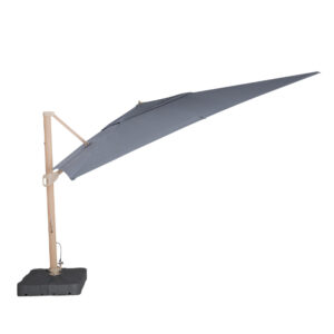 MZ Artemis Rectangular Wood Effect Cantilever Parasol - Grey