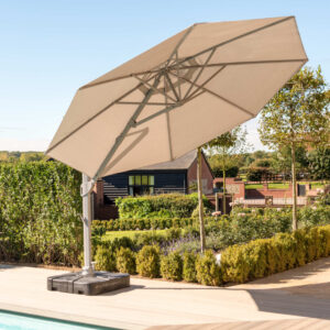 Malaga Round Cantilever Parasol - Beige