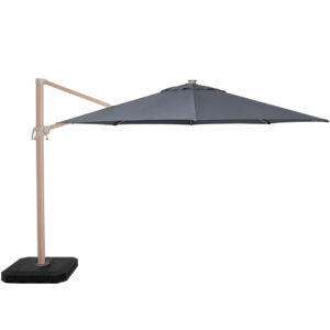 Malaga Round Wood Effect Cantilever Parasol - Grey