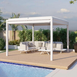 MZ Como Aluminium Square Pergola 4m x 4m with 4 Drop Sides