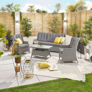 Nova - 5 Seater Rattan Sofa Set - White Wash