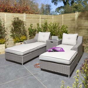 Prestbury Twin Sun Lounger - Natural Stone