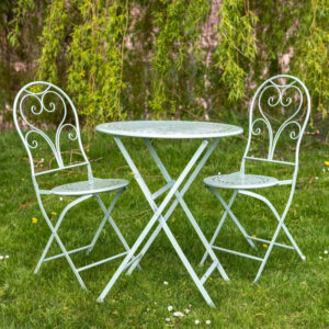 Osbourne Tate 2 Seater Metal Round Bistro Set - Sage Green