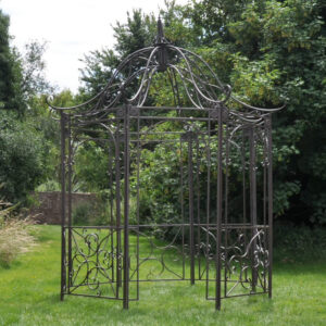 Osbourne Yorke Metal Octagonal Gazebo - Brown Rust