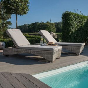 Stratford 3pc Rattan Sunlounger Set