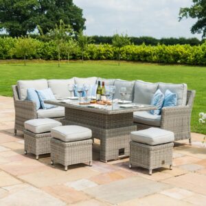 Stratford 5-8 Seater Rattan Corner Dining Set with Ice Bucket & Rising Table