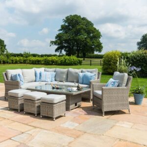 Stratford 6-9 Seater Rattan Corner Dining Set with Ice Bucket & Rising Table