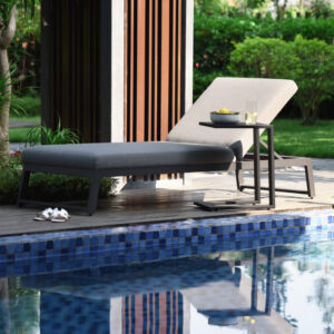 Palermo Outdoor Fabric Sunlounger - Flanelle