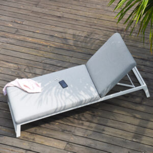 Palermo Outdoor Fabric Sunlounger - Lead Chine