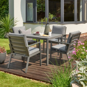 Pheasant 4 Seater Aluminium Lounge Set - Grey