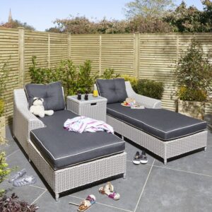 Prestbury Twin Sun Lounger - Putty Grey