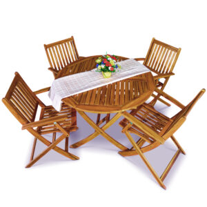 RC Brooklyn 4 Seater Dining Set With Folding Chairs