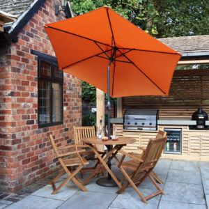 RC Brooklyn 4 Seater Wooden Dining Set With Folding Arm Chairs