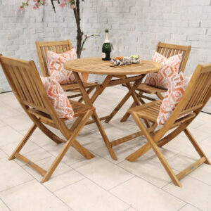 RC Manhattan Wooden 4 Seater Dining Set With Folding Chairs