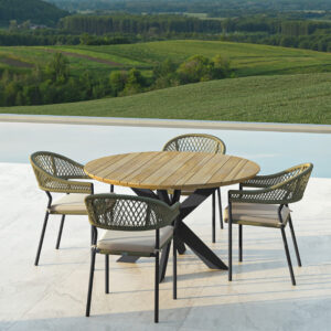 Valencia 4 Seater Rope Round Dining Set