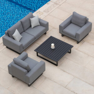 Verona 4 Seater Outdoor Fabric Sofa Set - Grey