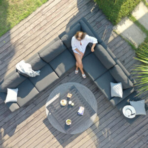 Verona 5 Seater Outdoor Fabric Corner Sofa Group - Grey