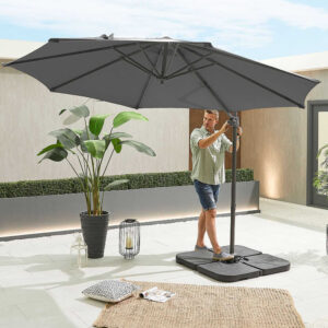 Vesta Grey Frame Cantilever Parasol - 3m Round