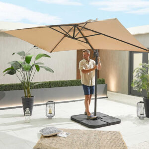 Vesta Grey Frame Cantilever Parasol - 3m x 2m Rectangular