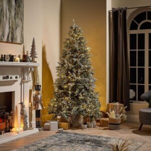 Vixen Scotch Pine Frosted Pre-Lit Artificial Christmas Tree - 6.5ft