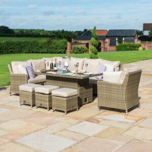 Cheltenham Rattan Corner Dining Set with Armchair, Ice Bucket & Rising Table