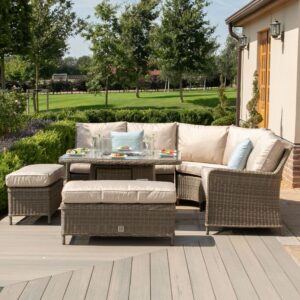 Cheltenham Royal Rattan Corner with Fire Pit