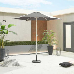 Nova - White Frame Aluminium Parasol - 2.4m Round - Grey