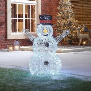 Comet Acrylic Spun Christmas Snowman - 90cm