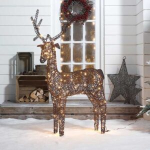 Comet Rattan Reindeer Figure - 150cm - 180 LEDs - Brown