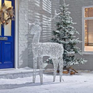 Comet Rattan Reindeer Figure - 180cm - 240 LEDs - White