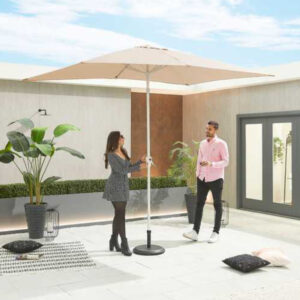 Nova - White Frame Aluminium Parasol - 3m x 2m - Beige