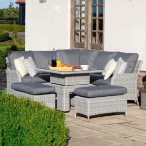 MZ Ascot Square Corner Dining Set with Rising Table