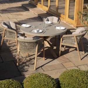 MZ Martinique 4 Seater Round Dining Set