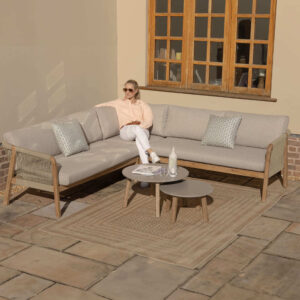 MZ Martinique 5-6 Seater Rope Corner Sofa Set With 2 Tables