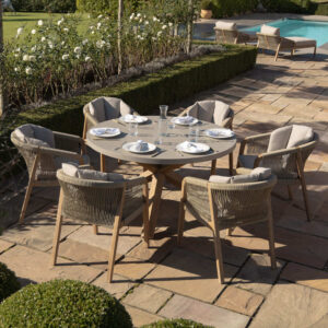 MZ Martinique 6 Seater Round Dining Set